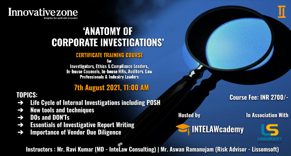 Certificate Training Course on 'Anatomy of Corporate Investigations