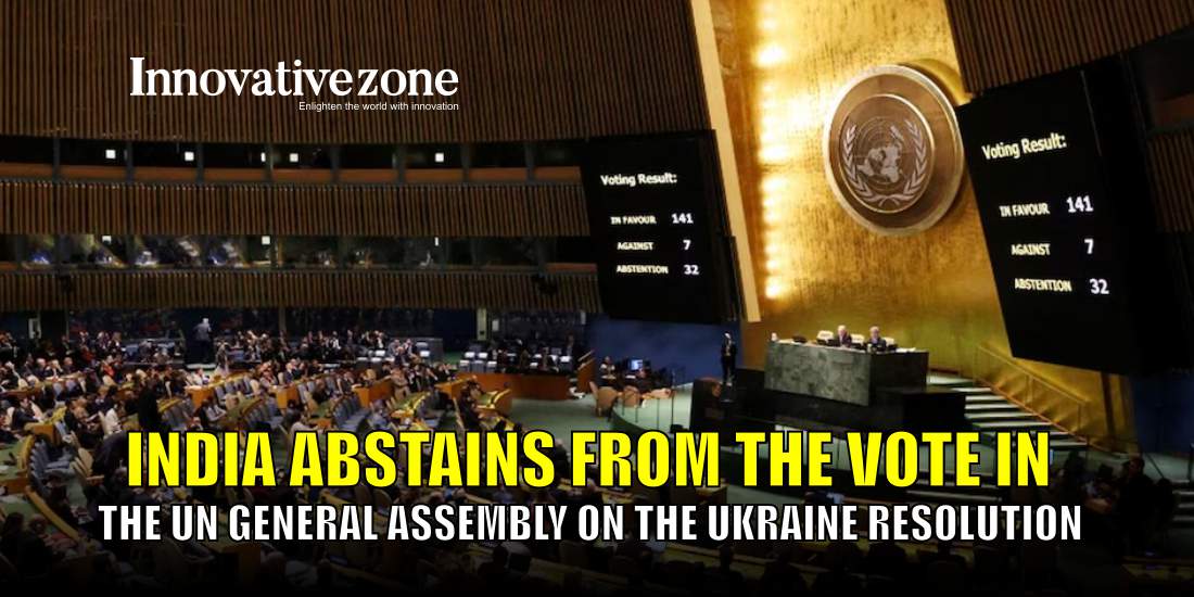 India abstains from the vote in the UN General Assembly on the Ukraine resolution