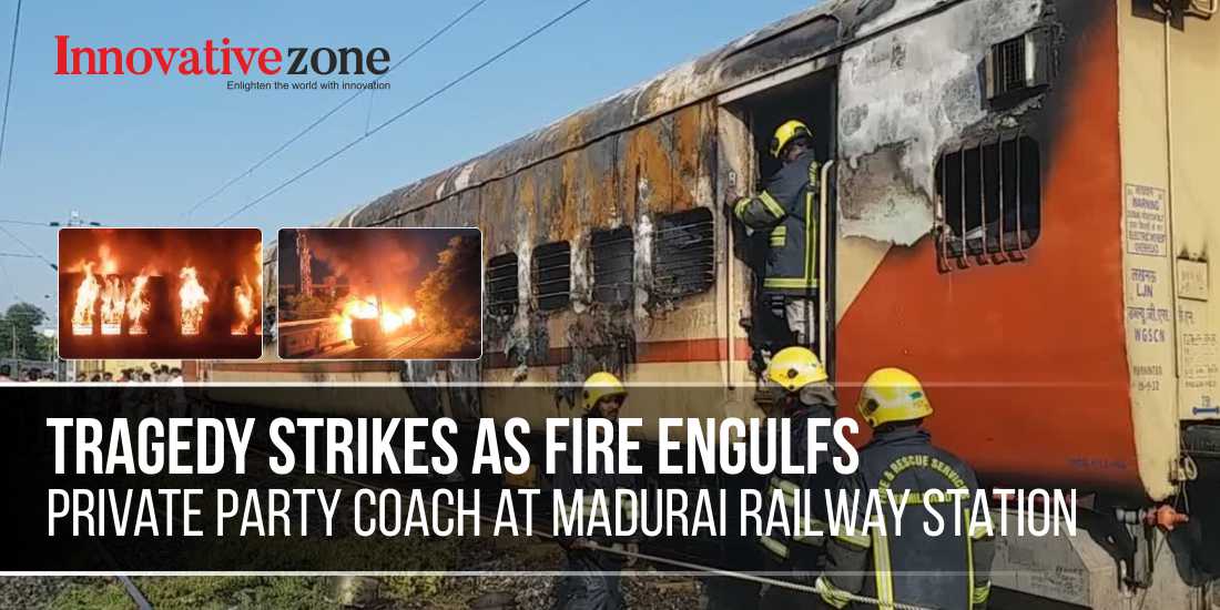 Tragedy Strikes as Fire Engulfs Private Party Coach at Madurai Railway Station
