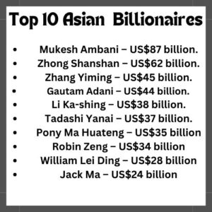 Top 10 Asian billionaires in 2024,Top 10 Asian American-Owned Banks